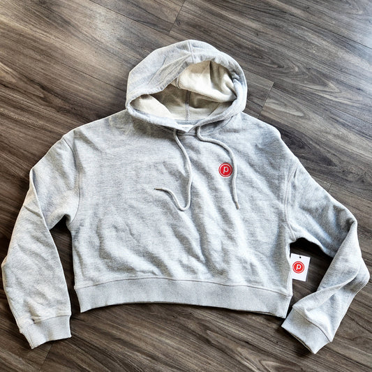 Only one! Pure Barre Embroidered Cropped Gray Hoodie