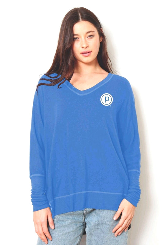 Good hYOUman Kyline Pure Barre V neck Pullover- Blue