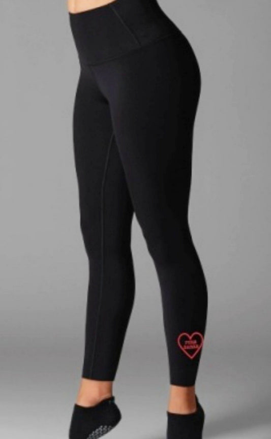 Tavi Pure Barre Heart High Waisted Tights- Ebony