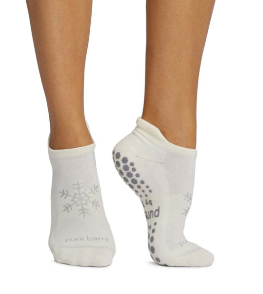 Pure Barre Whimsical Snowflake Holiday Sticky Socks