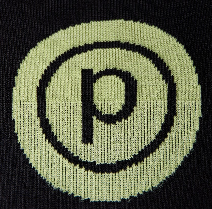 Pure Barre Lime Circle P Sticky Socks