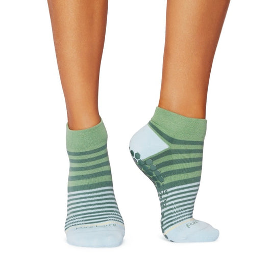 Pure Barre Lime Stripe Sticky Socks