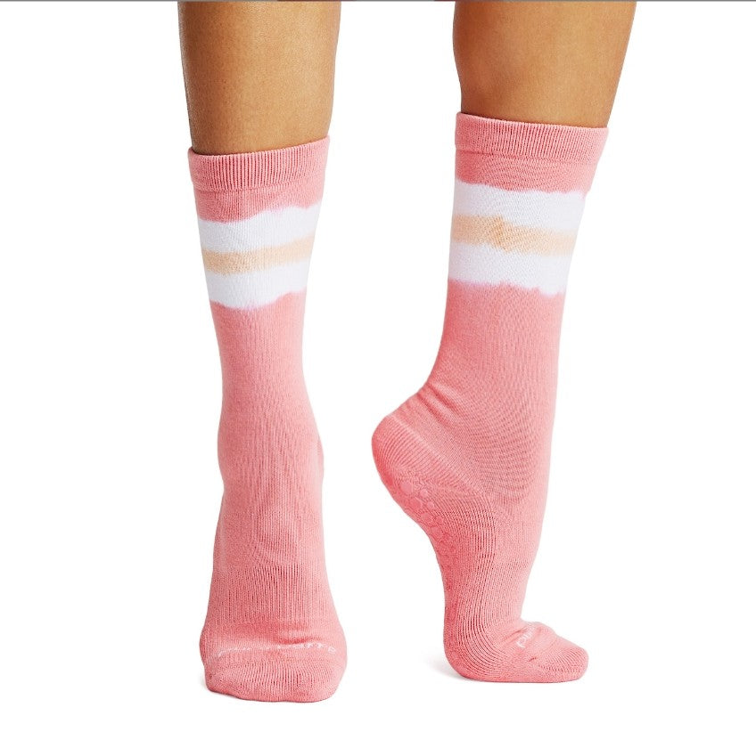 Pure Barre Melon Tie Dye Sticky Crew Socks