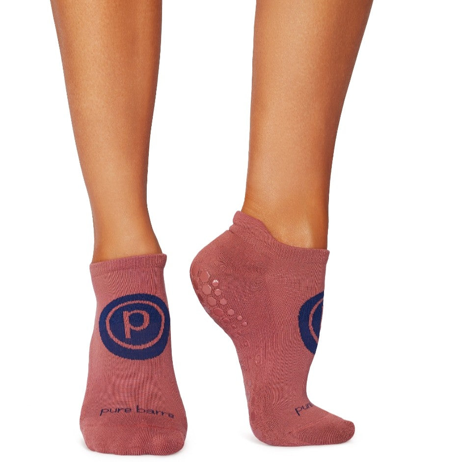 Pure Barre Deep Blue Circle P Sticky Socks