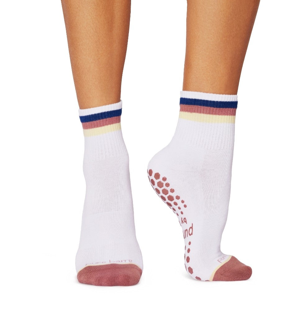 Pure Barre White Sangria Low Crew Sticky Socks