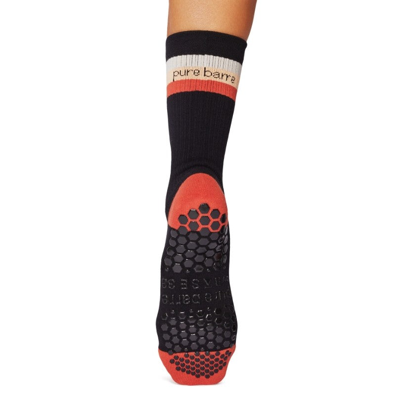 Pure Barre Fall Stripe Crew Sticky Socks