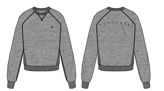 Pure Barre Cozy Crewneck Sweatshirt- Lt. Gray