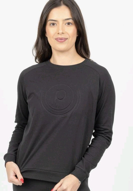 Pure Barre Embossed Long Sleeve Tee- Black