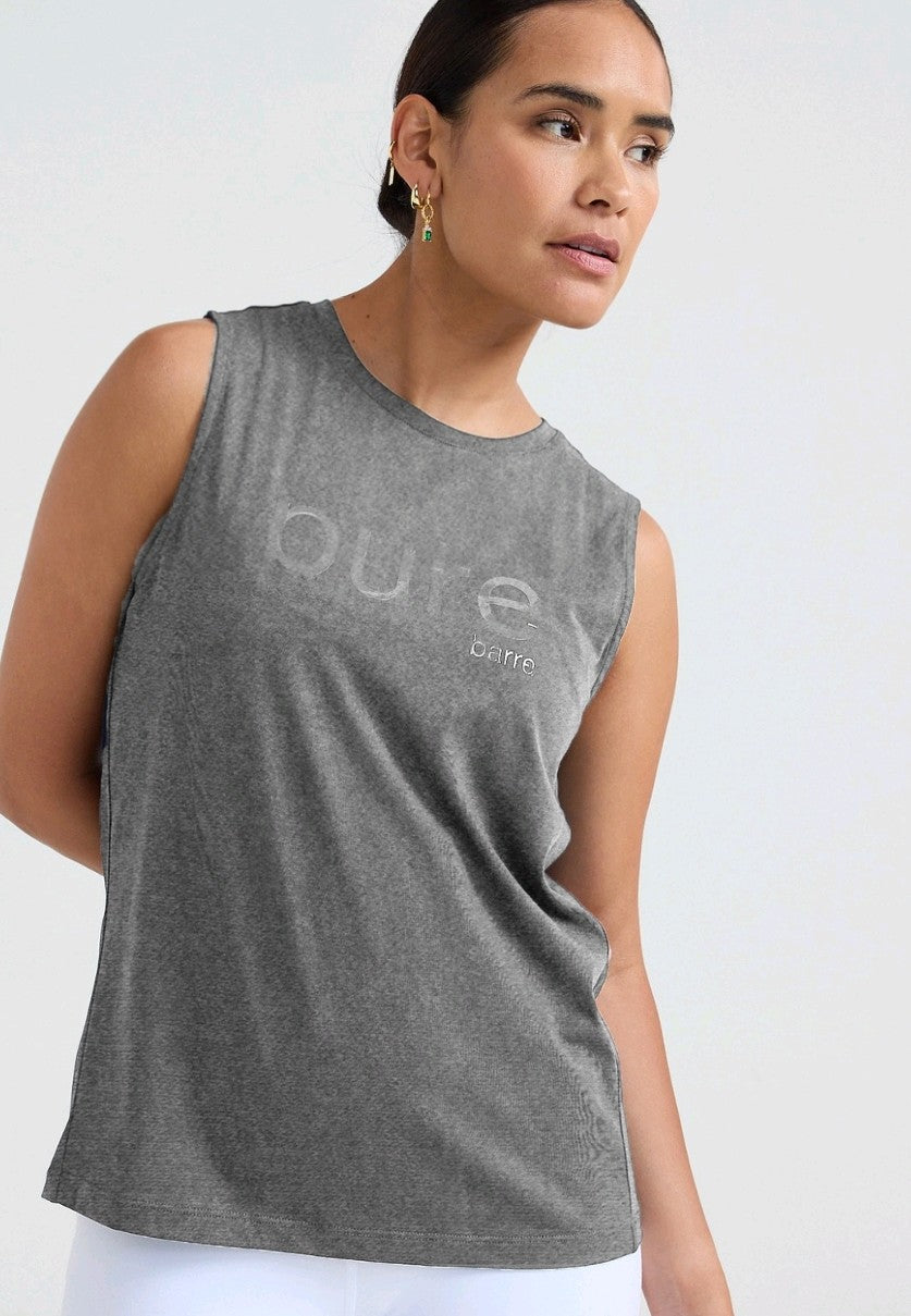 Pure Barre Gloss Muscle Tank- Gray