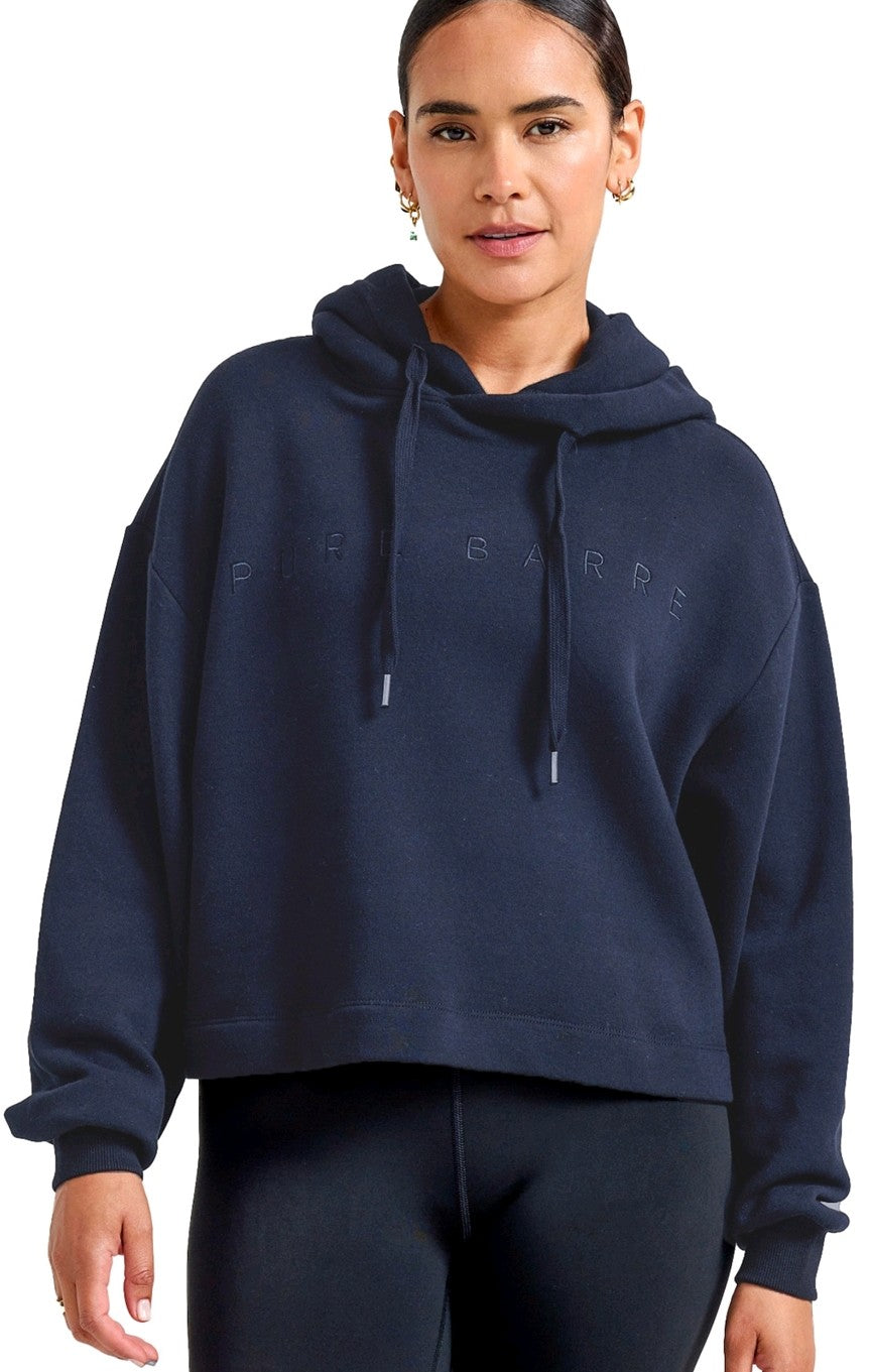 Pure Barre Cozy Embroidered Hoodie- Navy