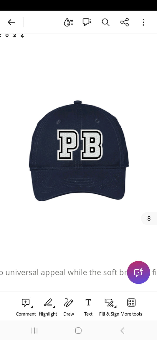 Pure Barre PB Baseball Cap- Navy