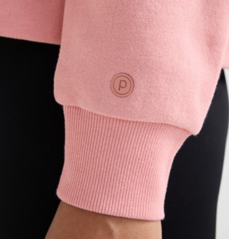 Pure Barre Outline Fleece Hoodie- Salmon