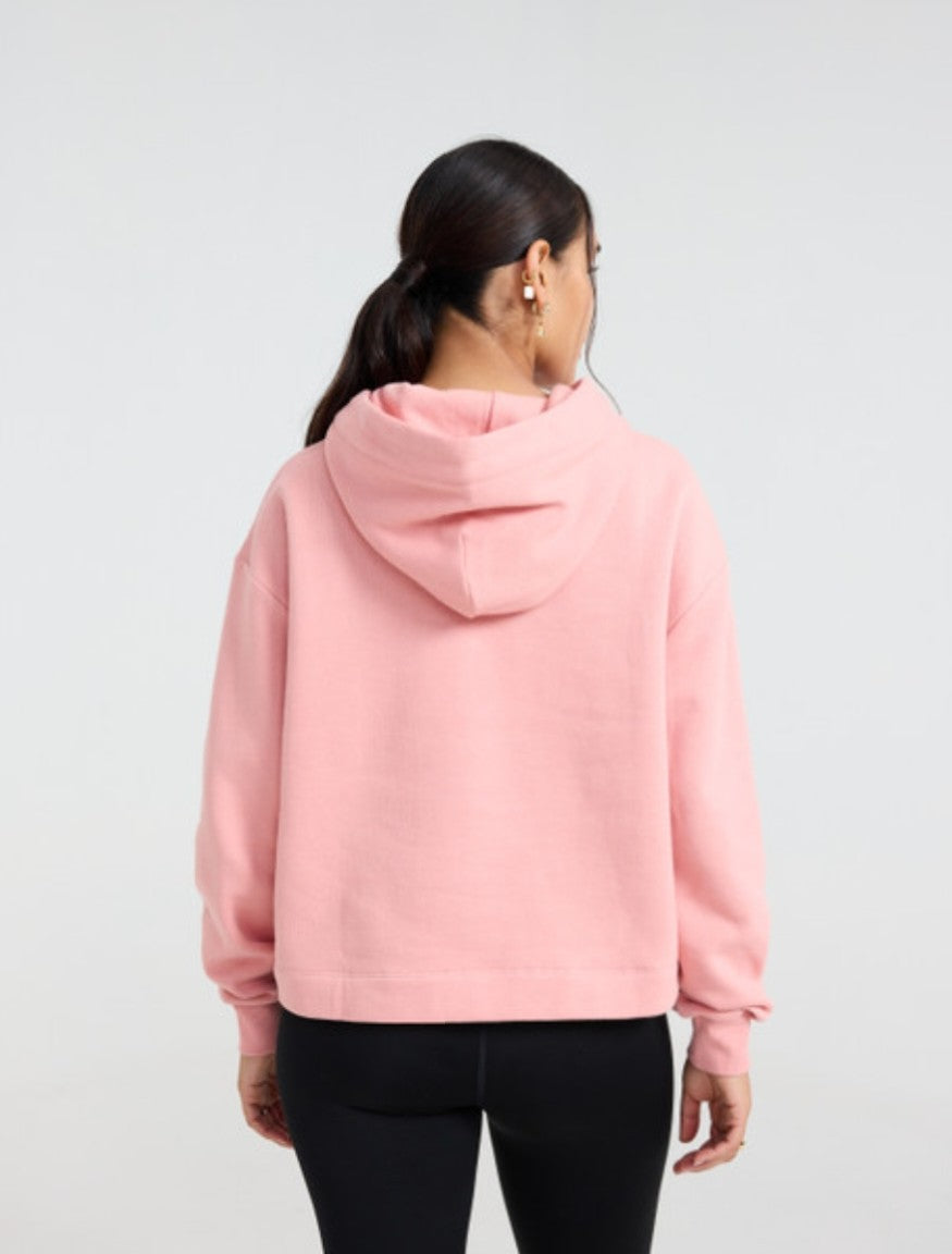 Pure Barre Outline Fleece Hoodie- Salmon