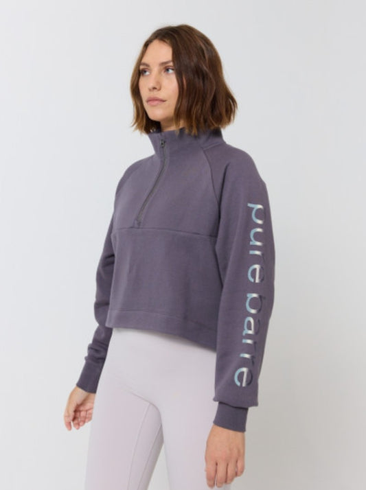Pure Barre Iridescent Half Zip Pullover- Nightshade