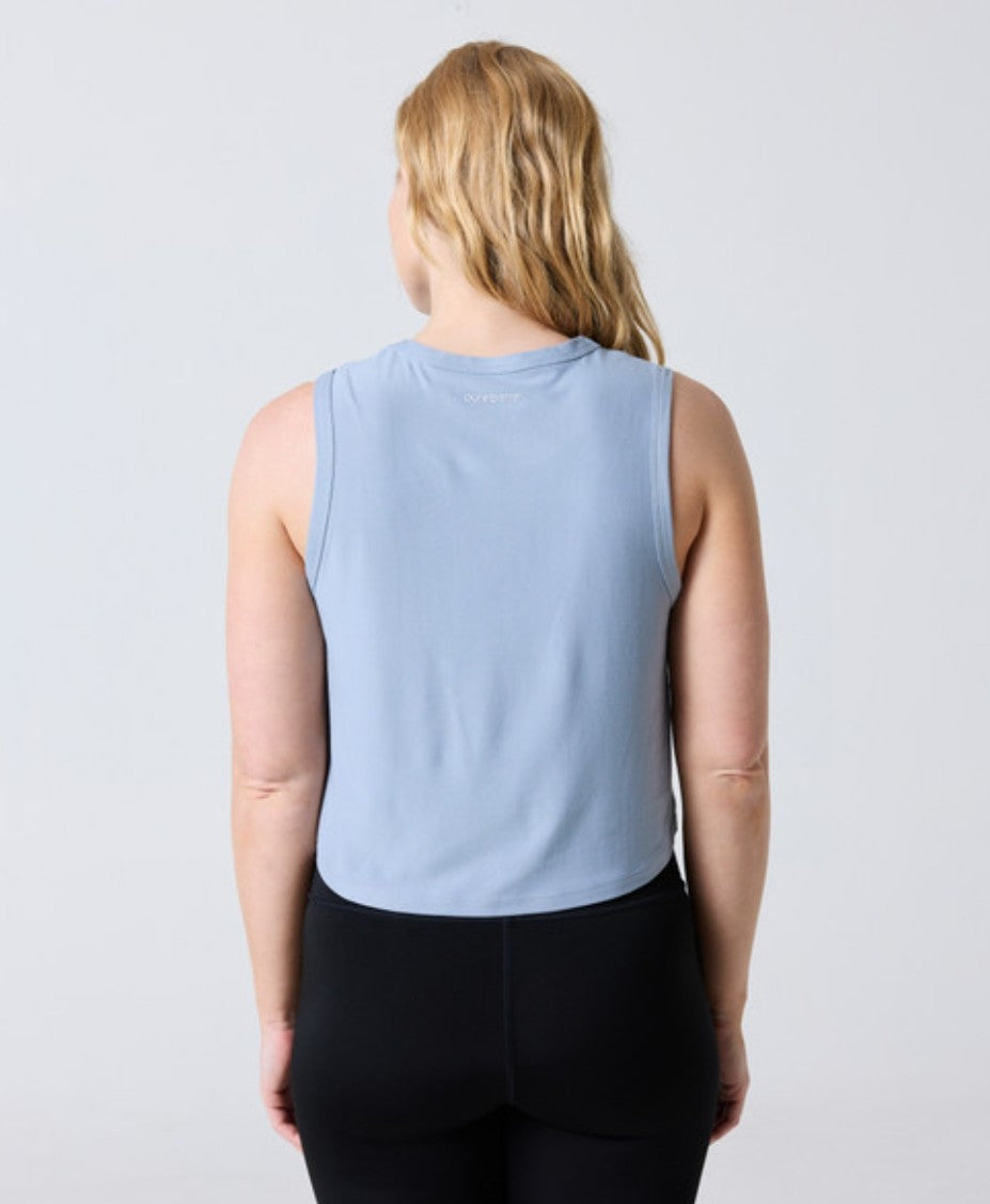 Pure Barre Cropped Classes Tank- Storm