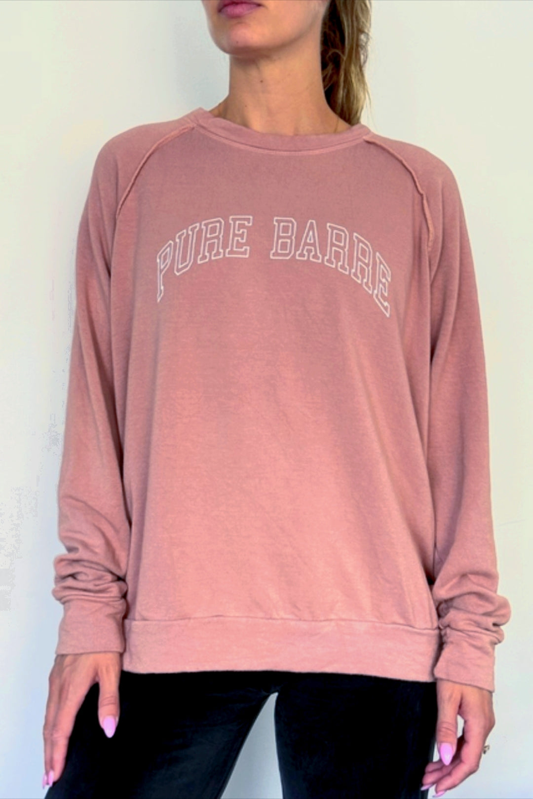 Good hYOUman Pure Barre Mary Beth Sweatshirt- Pink