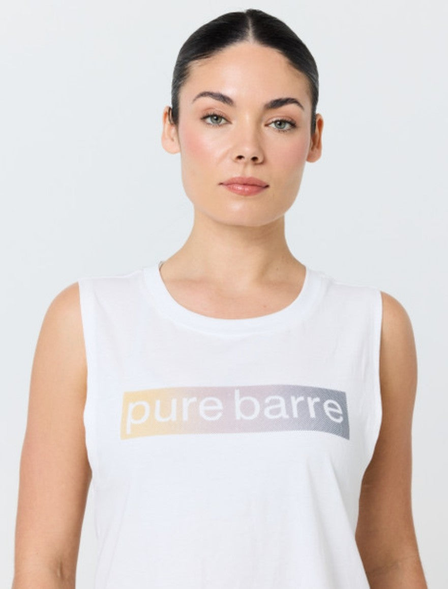 Pure Barre High Low Tank- White