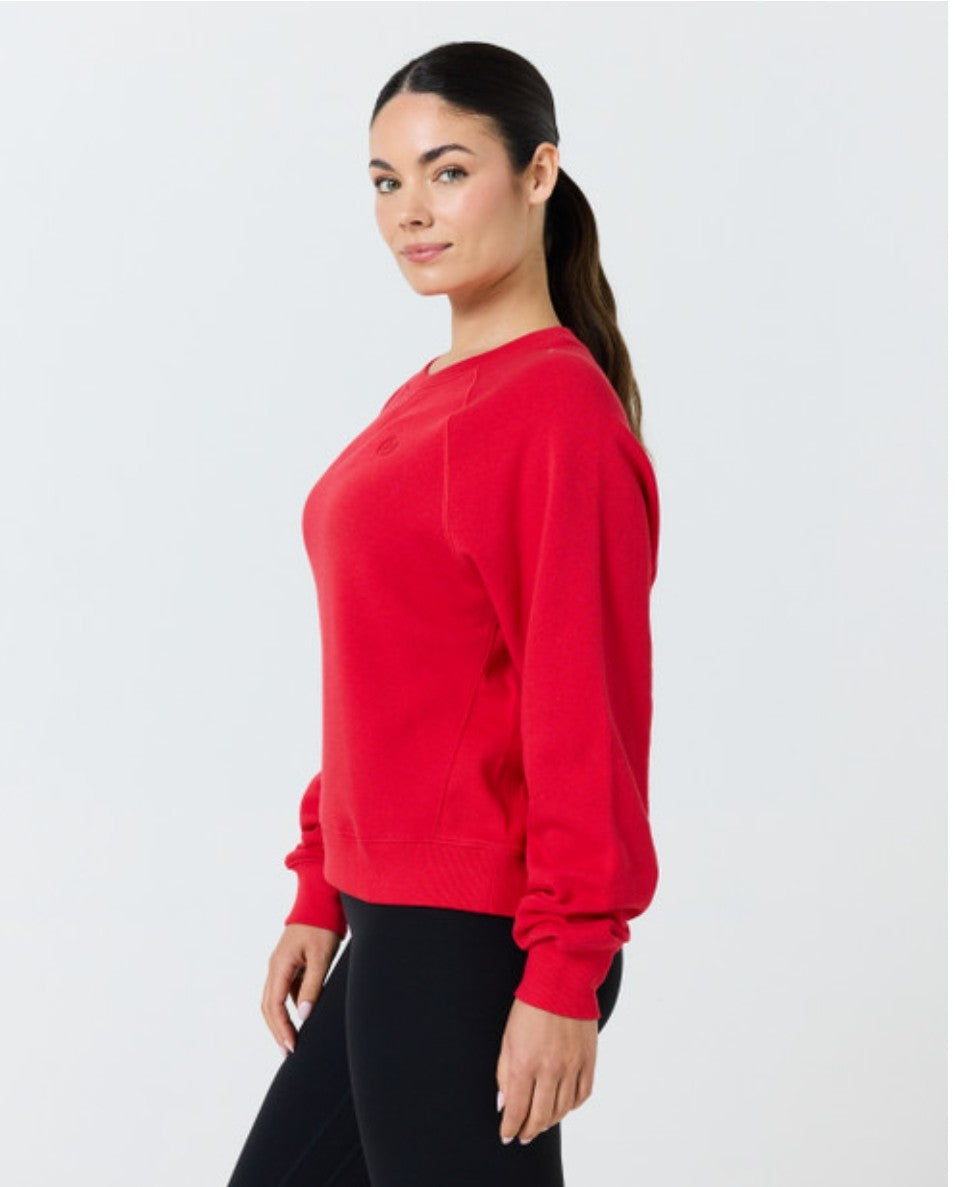 Pure Barre Cozy Crewneck Sweatshirt- Red