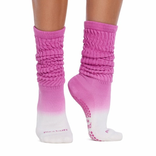 Pure Barre Magenta Ombre Stacy Crew Sticky Socks