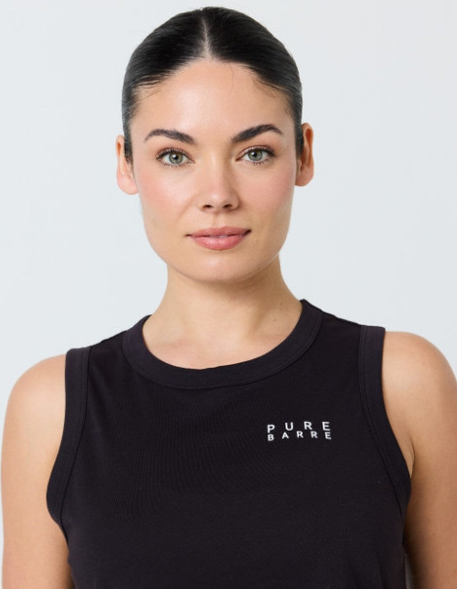 Pure Barre Performance Crop Tank- Black