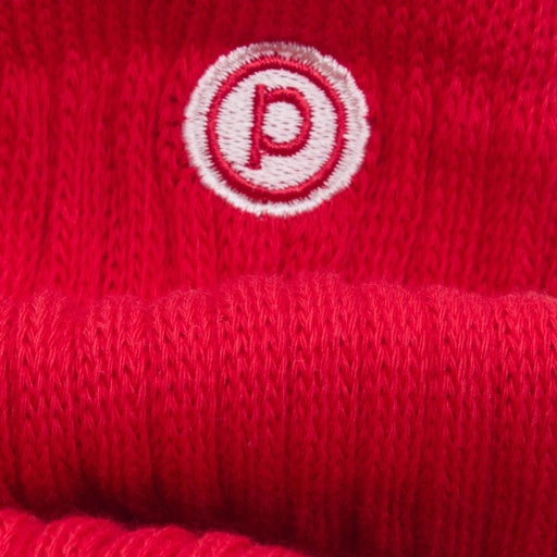 Pure Barre Red Circle P Stacy Crew Sticky Socks