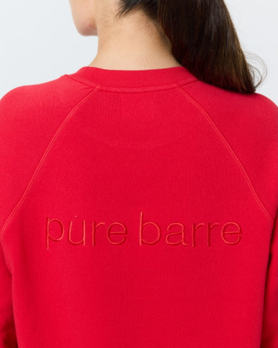 Pure Barre Cozy Crewneck Sweatshirt- Red