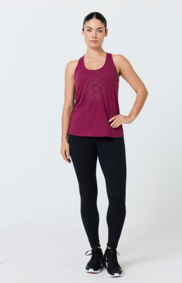 Pure Barre Textured Racerback Tank- Bordeaux