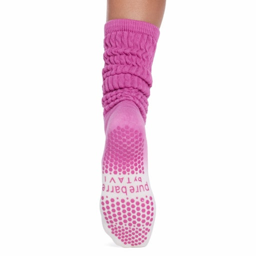 Pure Barre Magenta Ombre Stacy Crew Sticky Socks