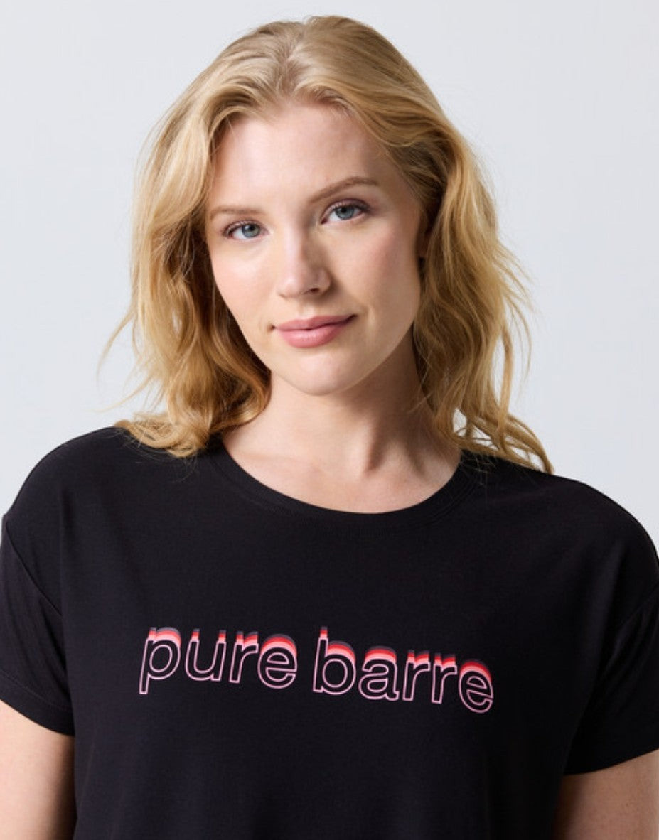 Pure Barre Cropped Tee-Black