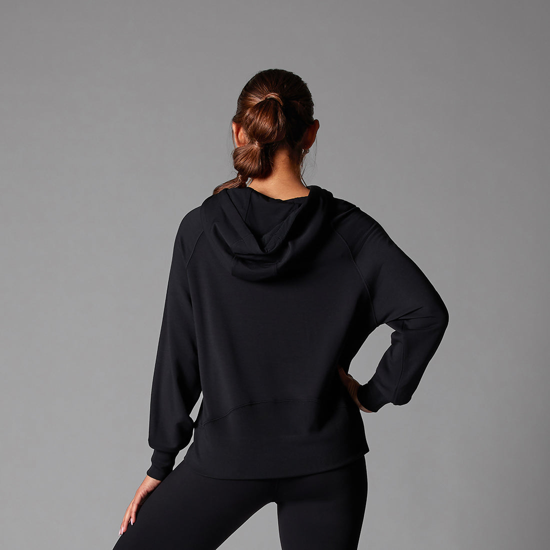Tavi Pure Barre Paneled Hoodie - Black