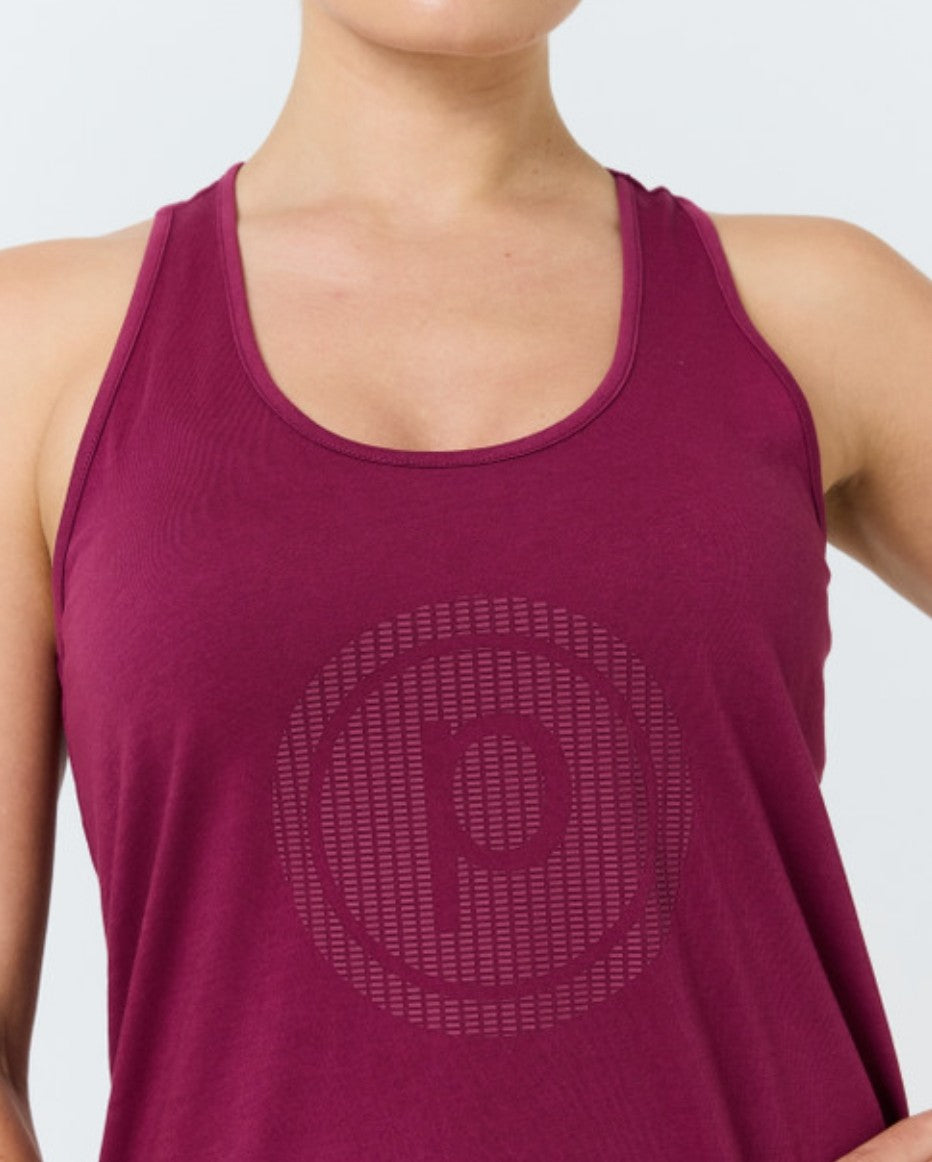 Pure Barre Textured Racerback Tank- Bordeaux