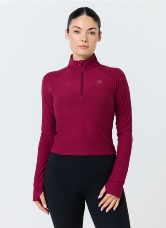Pure Barre Performance Half Zip- Bordeaux