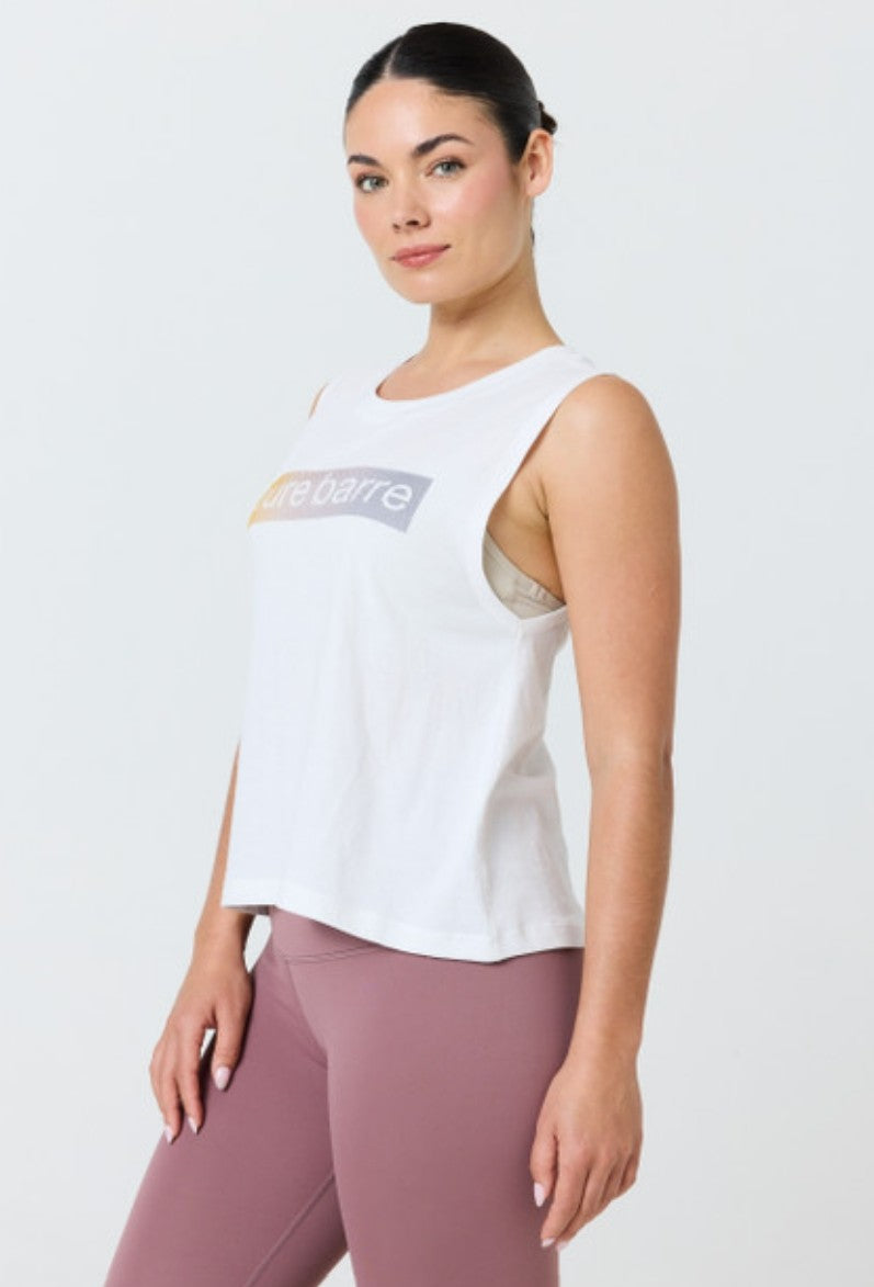 Pure Barre High Low Tank- White