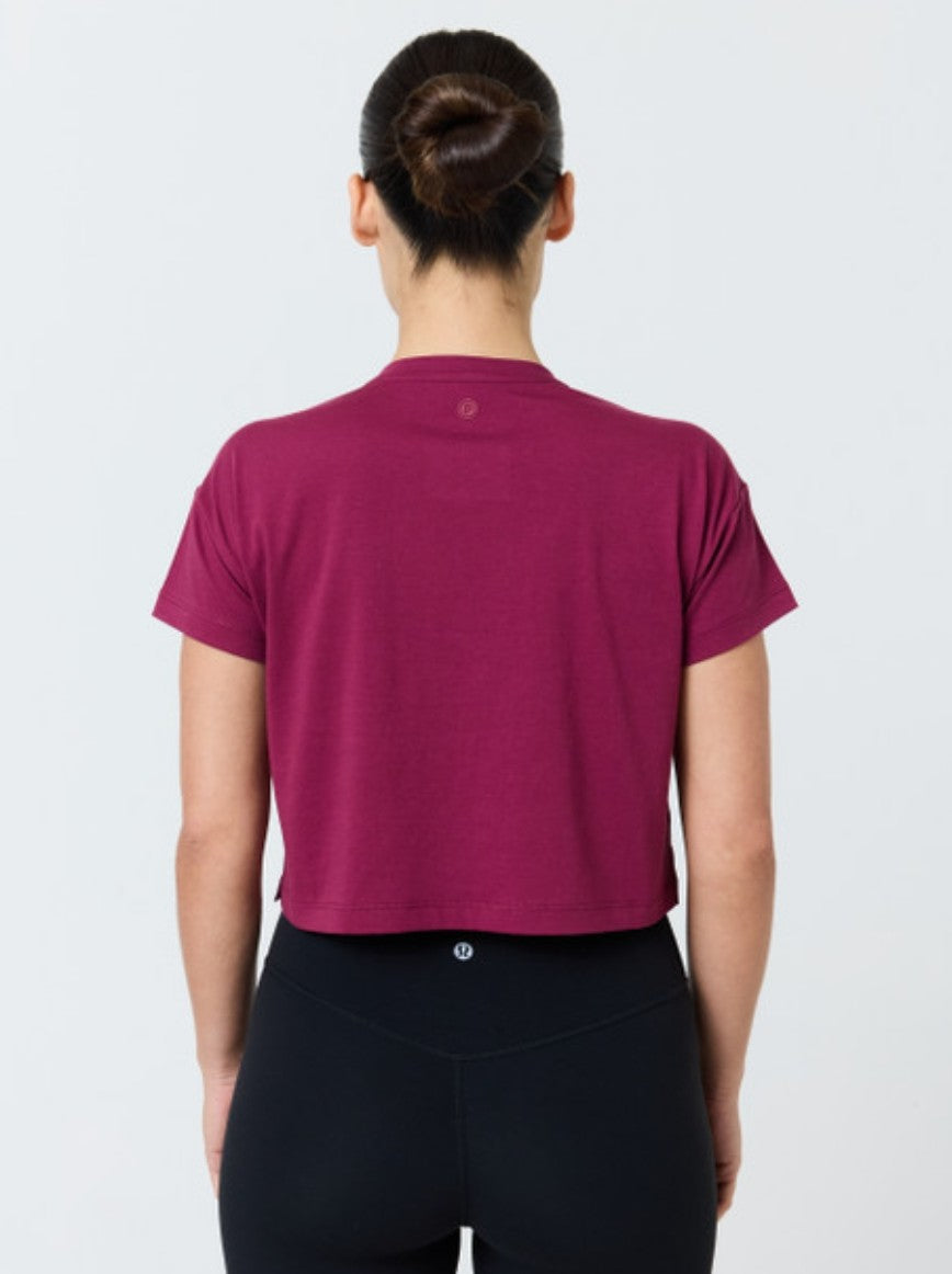 Pure Barre Cropped Tee- Bordeaux