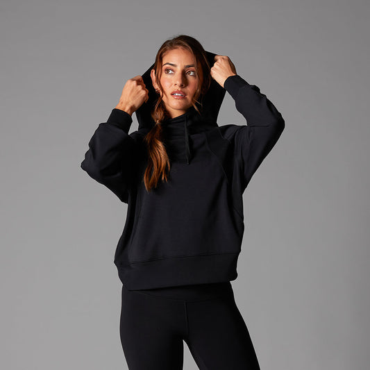 Tavi Pure Barre Paneled Hoodie - Black