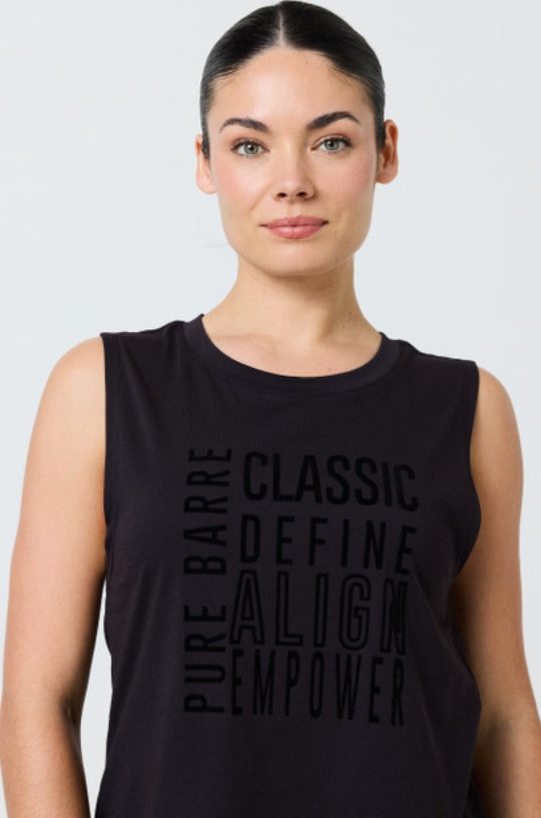 Pure Barre Flocked Classes Tank- Black