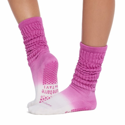 Pure Barre Magenta Ombre Stacy Crew Sticky Socks