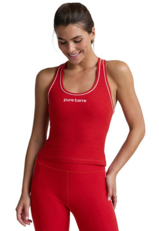 Pure Barre Beyond Yoga Spacedye Ready Tank- Holly Red