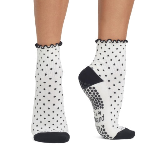 Pure Barre Aria Polka Dot Crew Sticky Socks