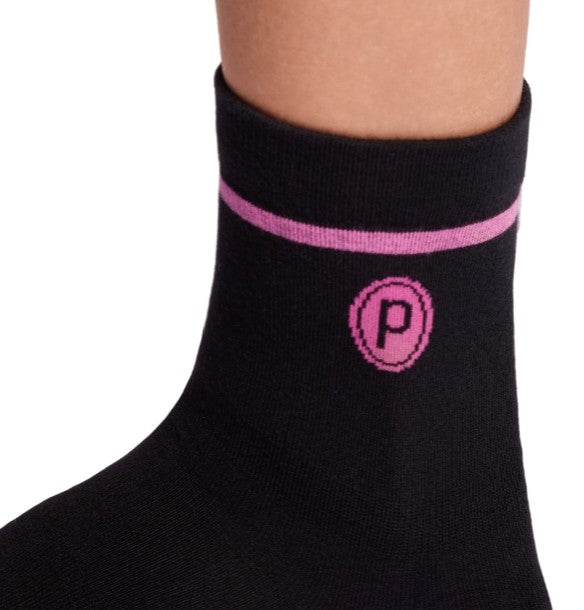 Pure Barre Fuchsia P Crew Sticky Socks