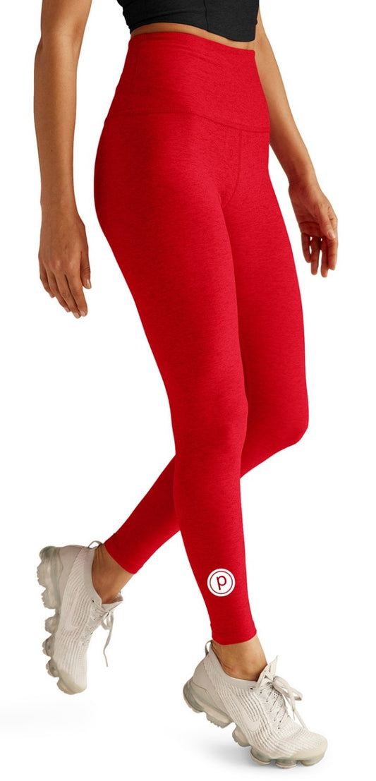 Beyond Yoga Pure Barre Caught In the Midi High Waist Legging- Candy Apple Red