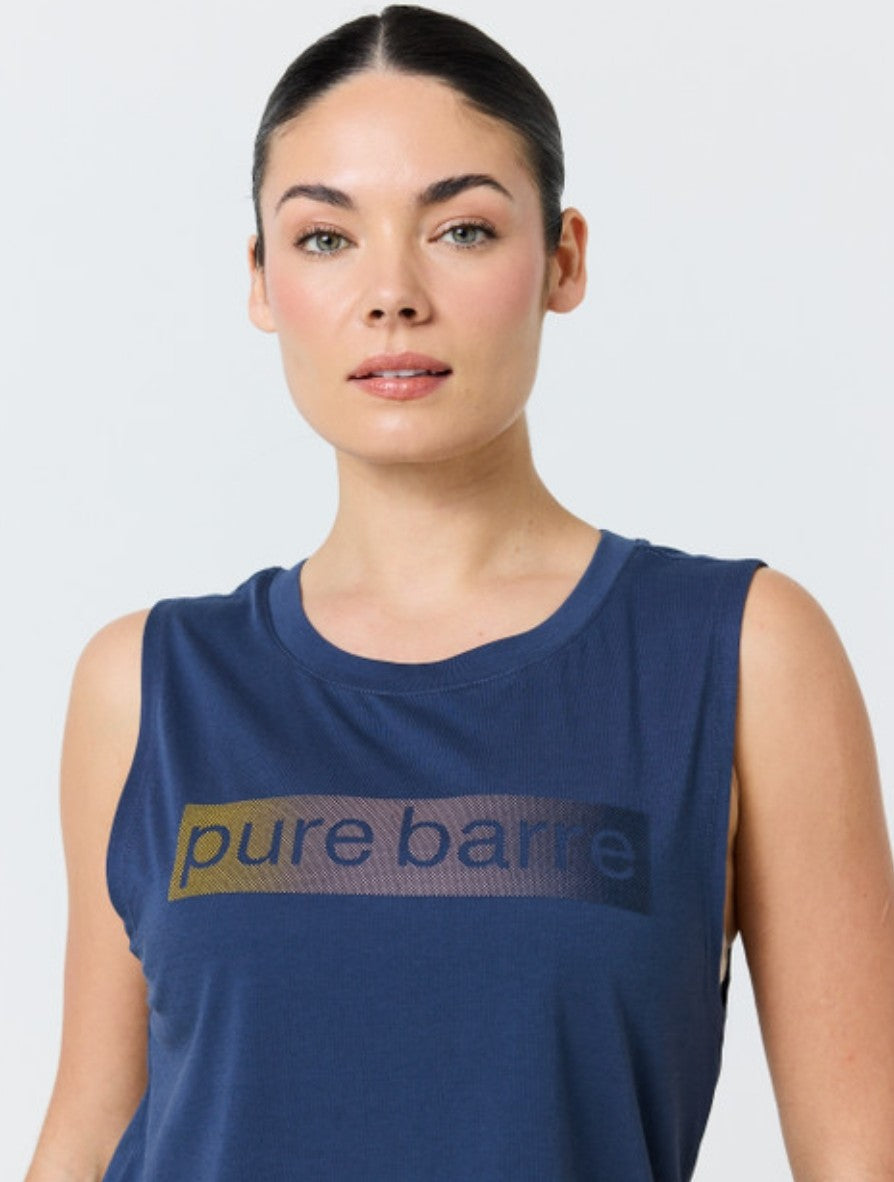 Pure Barre High Low Tank- Indigo