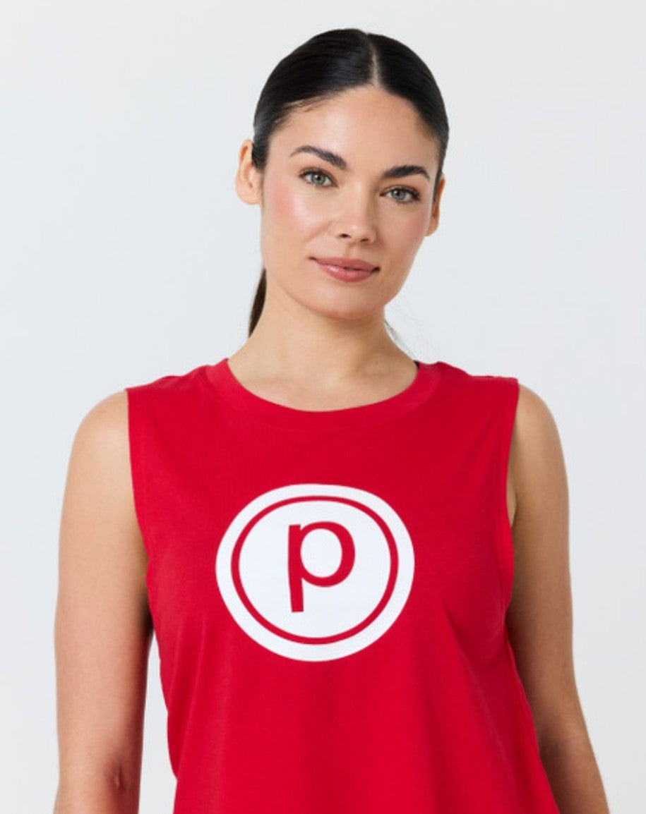 Pure Barre High Low Tank- Red