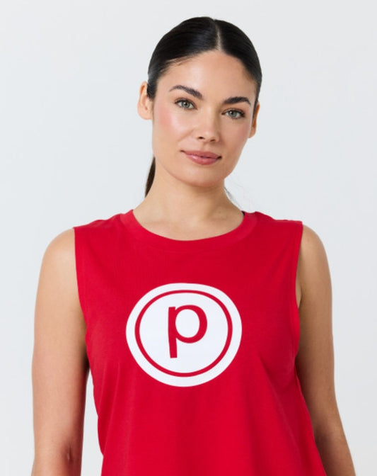 Pure Barre High Low Tank- Red