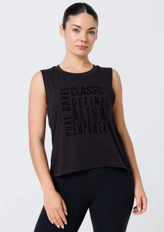 Pure Barre Flocked Classes Tank- Black