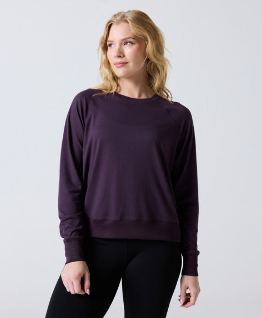Pure Barre Lightweight PB Script Crewneck- Purple