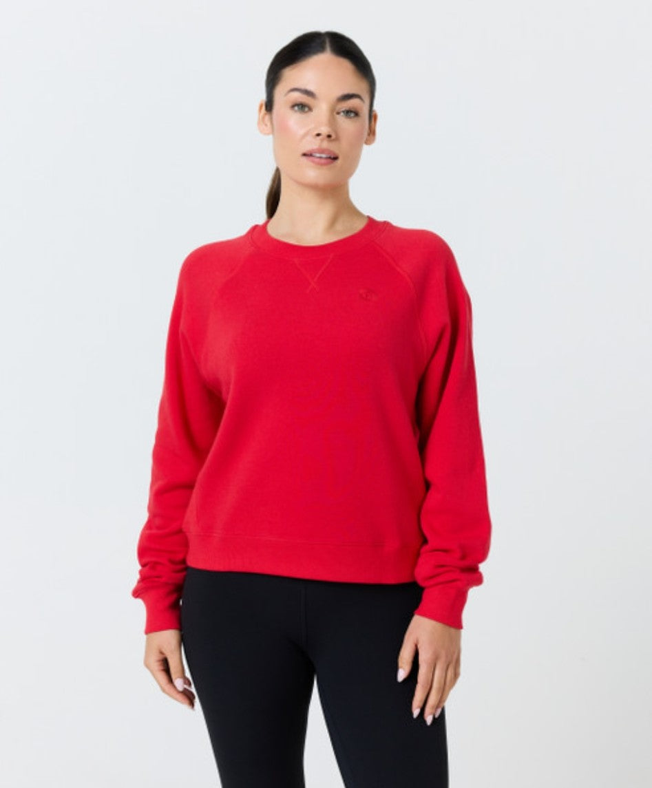 Pure Barre Cozy Crewneck Sweatshirt- Red