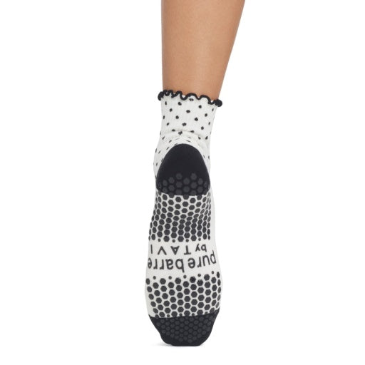 Pure Barre Aria Polka Dot Crew Sticky Socks