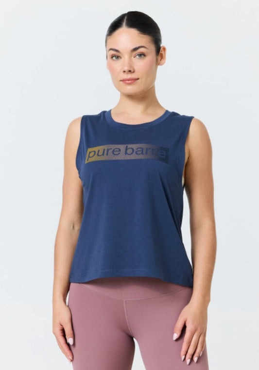 Pure Barre High Low Tank- Indigo