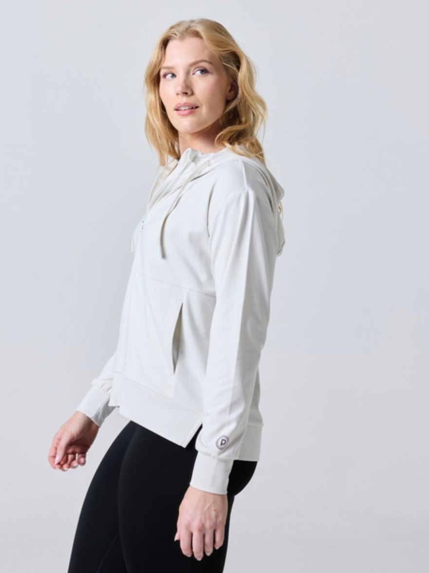 Pure Barre Lightweight Script Hoodie- Ivory